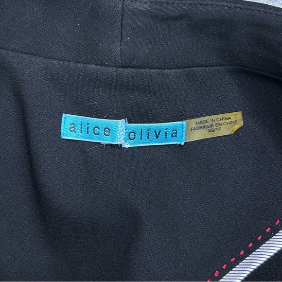 Alice + Olivia Black Cropped Blazer XS Modern Minimalist Art Deco Event Jacket - Picture 13 of 14